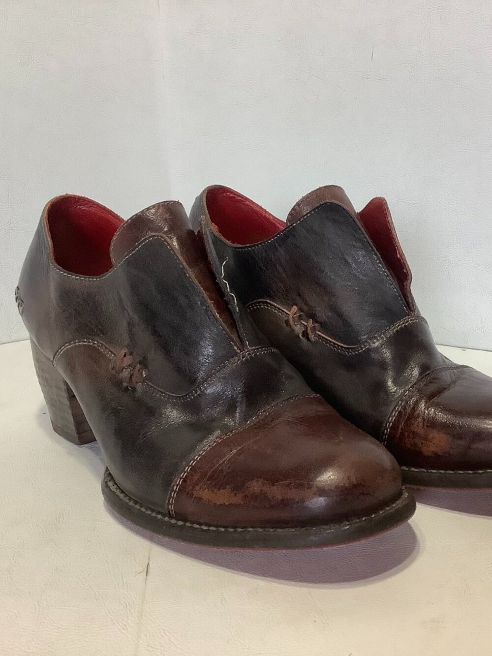 Bed Stu Carmen Cobbler Leather Heeled Shoes Brown Size 9 Made USA